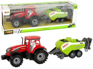 Külvikuga traktor Lean Toys, punane/roheline hind ja info | Mänguasjad poistele | hansapost.ee