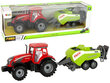 Külvikuga traktor Lean Toys, punane/roheline hind ja info | Mänguasjad poistele | hansapost.ee