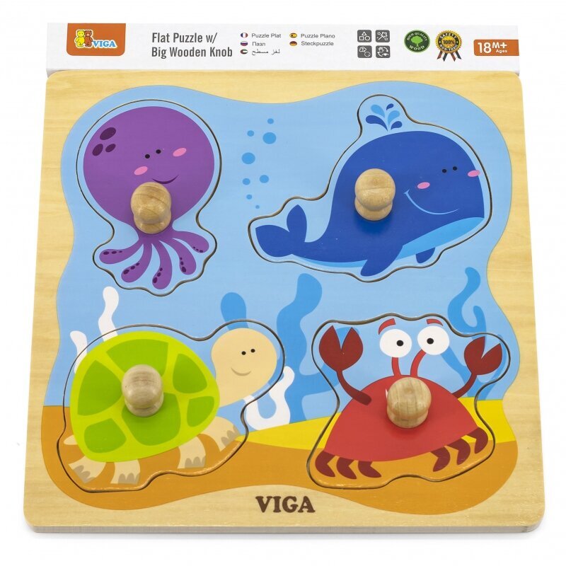 VIGA Puidust Pin Puzzle Sea hind ja info | Beebide mänguasjad | hansapost.ee
