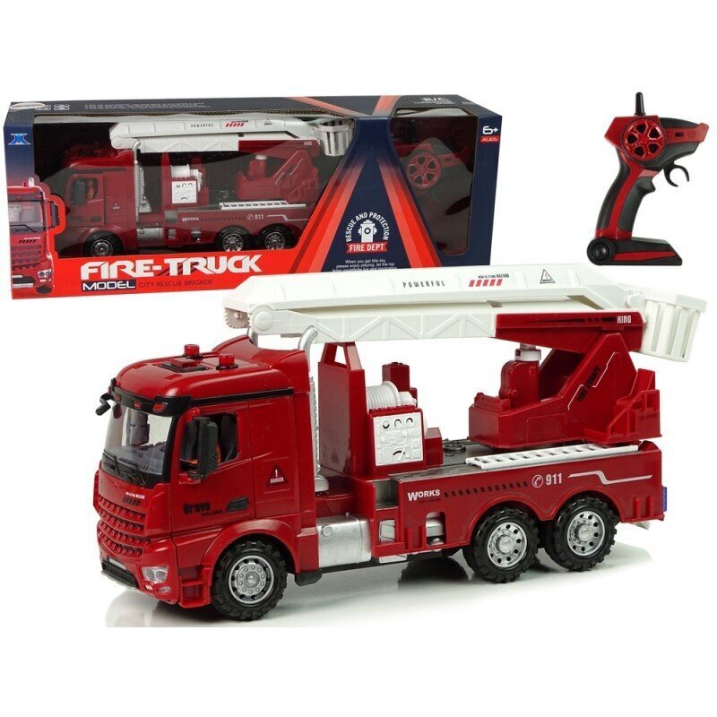 Remote Control Fire Truck 2.4G Lights and Sounds Red hind ja info | Mänguasjad poistele | hansapost.ee