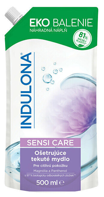 Vedelseebi täide Indulona Sensi Care Liquid Soap Refill, 500 ml цена и информация | Seebid | hansapost.ee