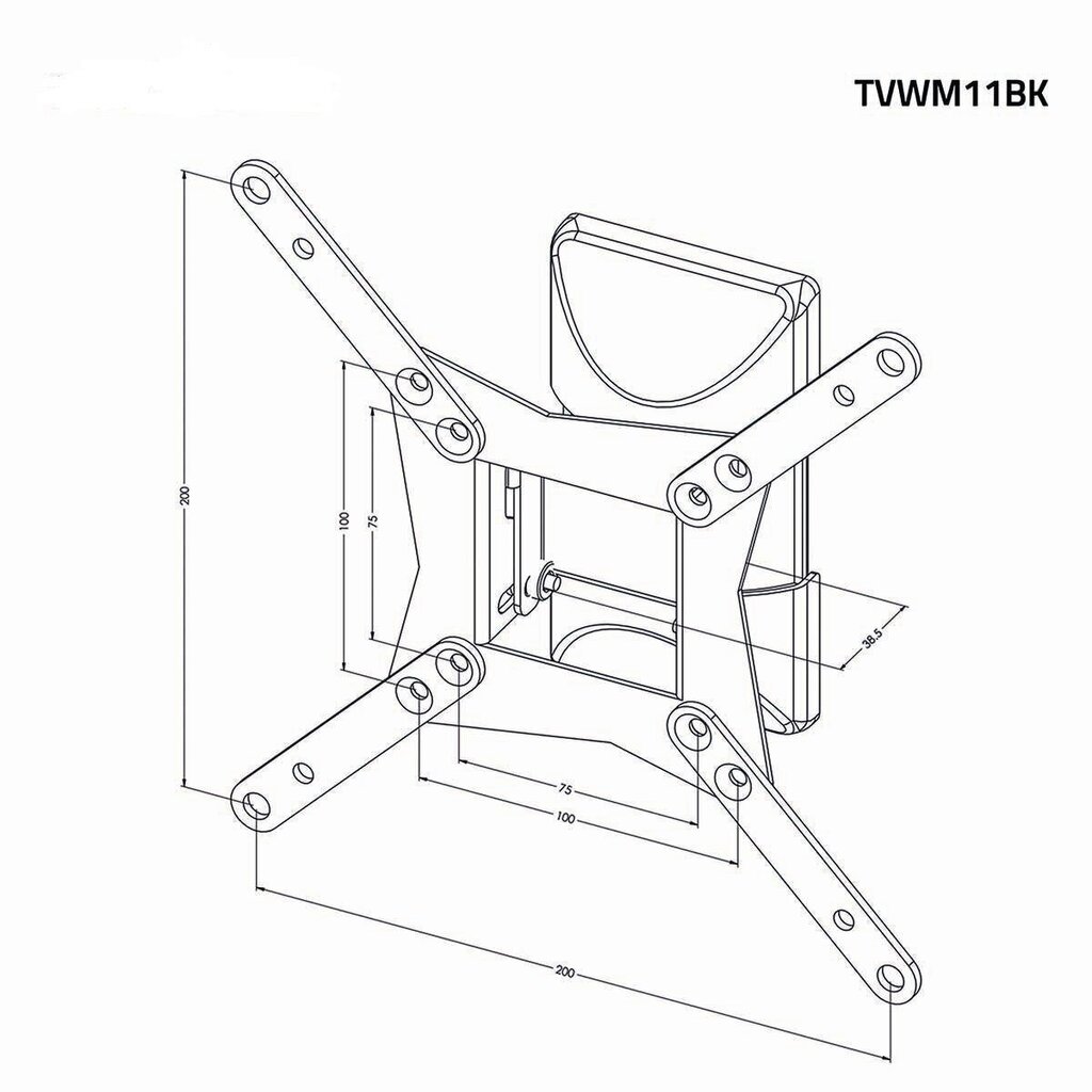 Nedis TVWM11BK TV wall swivel bracket for LED / LCD / PLASMA TV 10 - 32" hind ja info | Teleri seinakinnitused ja hoidjad | hansapost.ee