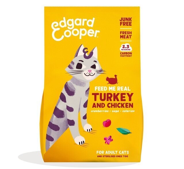 Edgard & Cooper teraviljavaba toit kalkuni ja kanaga, 2 kg цена и информация | Koerte kuivtoit ja krõbinad | hansapost.ee