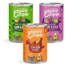 Edgard & Cooper kana ja kalkuniga, ulukilihaga, lamba- ja veiselihaga, 6x400 g цена и информация | Edgard Cooper Для котов | hansapost.ee