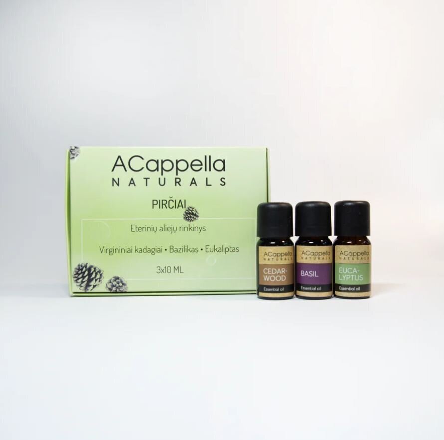 Eeterlike õlide komplekt Acappella saunaõli, 3x10 ml цена и информация | Kosmeetilsed ja eeterlikud õlid | hansapost.ee