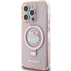 Hello Kitty HKHMP15LHRSGEP iPhone 15 Pro 6.1" różowy|pink hardcase Ring Stand Glitter Electrop Logo MagSafe цена и информация | Hello Kitty Мобильные телефоны, Фото и Видео | hansapost.ee
