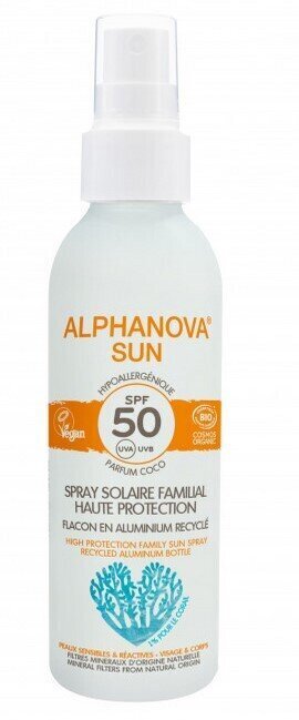 Päikesekaitsesprei Sun alumiiniumkonteineris SPF 50 Bio, 150 g цена и информация | Päikesekaitse ja päevitusjärgsed kreemid | hansapost.ee