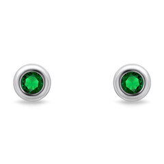 Brilio Silver Вечные серебряные серьги с зелеными цирконами EA609WG sBS2791 цена и информация | Серьги | hansapost.ee