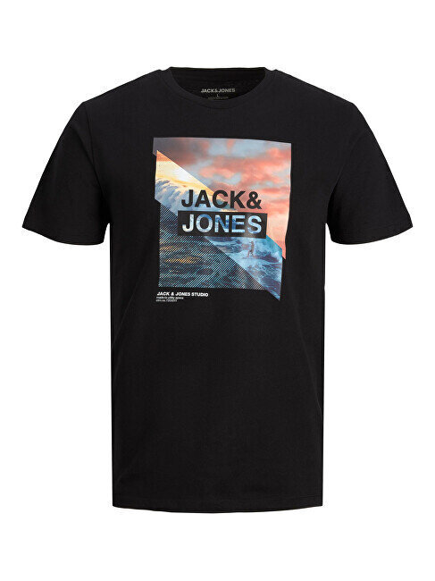 T-särk meestele Jack&Jones Jjtresor 12222044, must hind ja info | T-särgid meestele | hansapost.ee