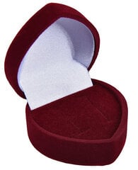 JK Box Burgundia kinkekarp kõrvarõngastele Heart F-75 / NA / A10 hind ja info | Kinkekotid, pakkepaberid ja pakkepaelad | hansapost.ee