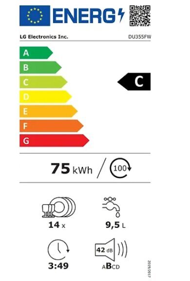 LG DU355FW цена и информация | Nõudepesumasinad | hansapost.ee