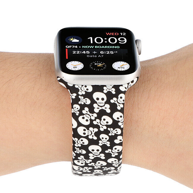 4wrist Silikoonrihm Apple Watchile – Skulls & Bones 42/44/45 mm цена и информация | Nutikellade aksessuaarid ja tarvikud | hansapost.ee