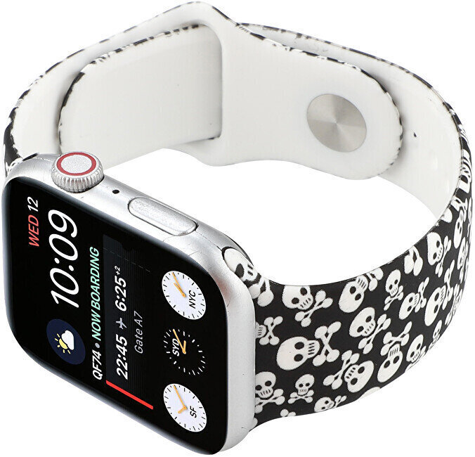 4wrist Silikoonrihm Apple Watchile – Skulls & Bones 42/44/45 mm hind ja info | Nutikellade aksessuaarid ja tarvikud | hansapost.ee
