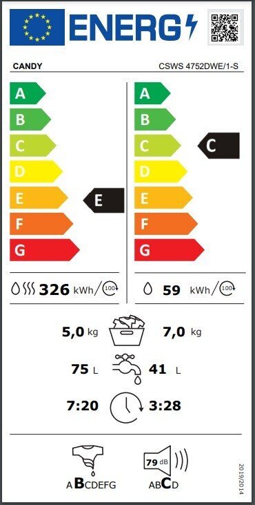 Candy CSWS 4752DWE/1-S hind ja info | Pesumasinad | hansapost.ee