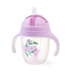 Tass koos kõrrega Babyono 1464/05, lilla, 6 kuud+, 240 ml price and information | Baby bottles and accessories | hansapost.ee