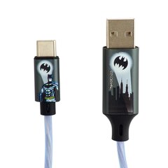 Светящийся зарядный кабель Lazerbuilt Batman с разъемами USB A-C, длина 1,2 м цена и информация | Кабели для телефонов | hansapost.ee