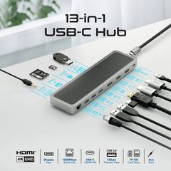 Edendage ApexHub-MST 13in1 USB-C jaoturit hind ja info | USB adapterid ja jagajad | hansapost.ee