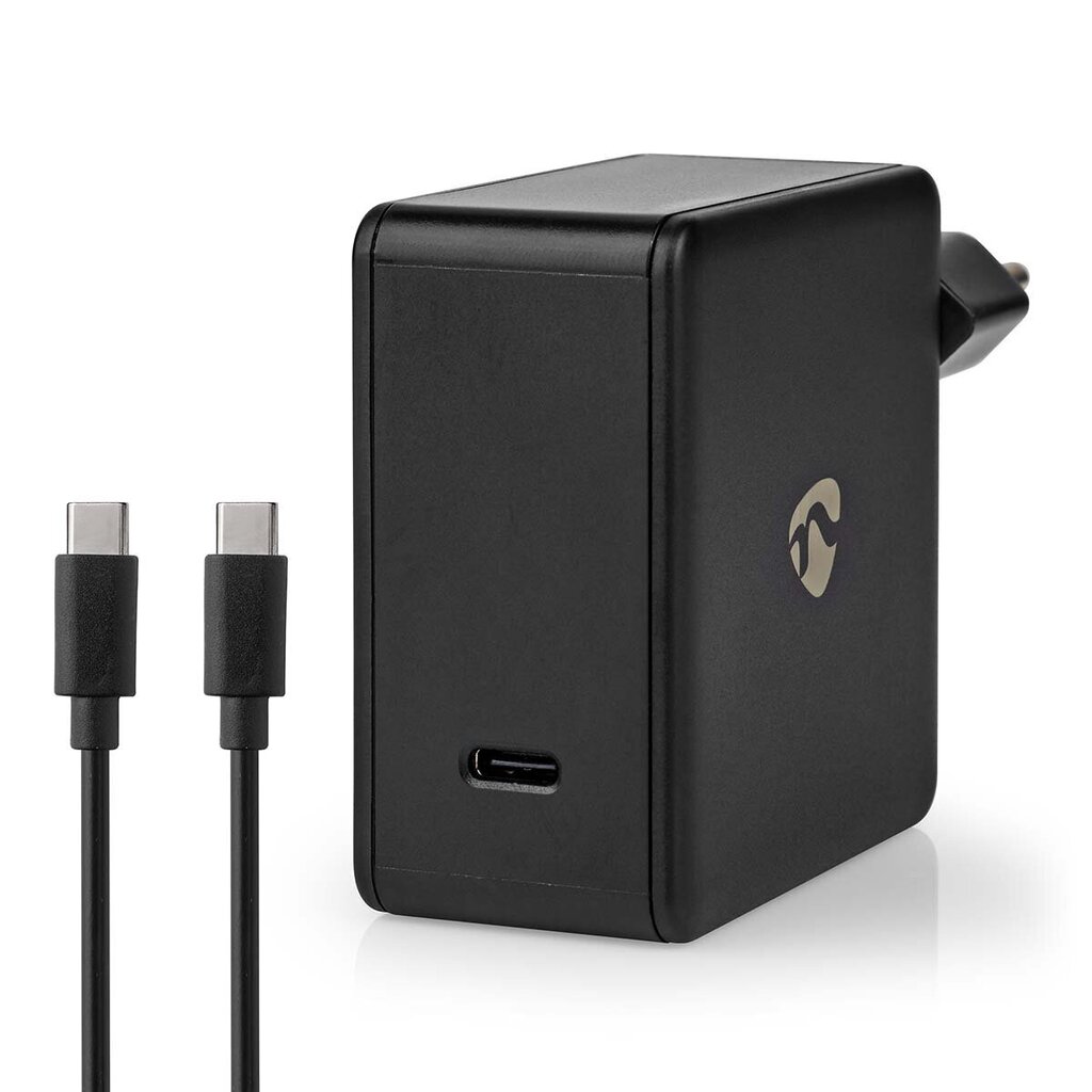 Toalaadija Nedis USB-C, 65W, must + kaabel Type-C - Type-C 2m цена и информация | Laadijad mobiiltelefonidele | hansapost.ee