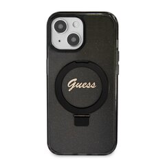 Guess IML Ring Stand Glitter MagSafe Case for iPhone 15 Black цена и информация | Чехлы для телефонов | hansapost.ee