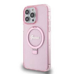 Guess IML Ring Stand Glitter MagSafe Case for iPhone 15 Pro Pink цена и информация | Чехлы для телефонов | hansapost.ee