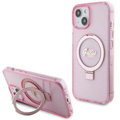 Guess GUHMP15MHRSGSP iPhone 15 Plus 6.7" różowy|pink hardcase Ring Stand Script Glitter MagSafe цена и информация | Чехлы для телефонов | hansapost.ee