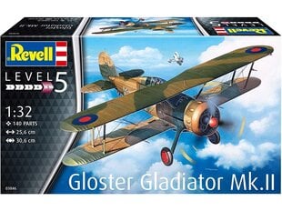 Revell - Gloster Gladiator Mk. II, 1/32, 03846 цена и информация | Конструкторы и кубики | hansapost.ee