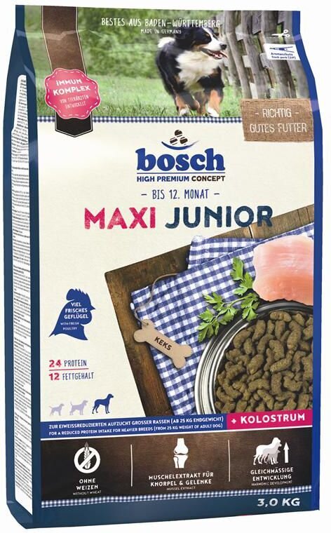 Bosch Tiernahrung Junior Maxi suurt tõugu kutsikatele, 3 kg hind ja info | Koerte kuivtoit ja krõbinad | hansapost.ee