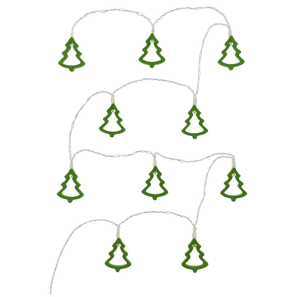 Jõulupuu-kujuline valguskett, Retlux RXL 286 10 trees green wood warm light цена и информация | Jõulutuled | hansapost.ee