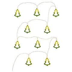 Рождественская в форме ёлочек гирлянда, Retlux RXL 286 10 trees green wood warm light цена и информация | гирлянда, 10 вел 4 см | hansapost.ee