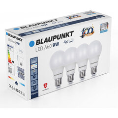 Blaupunkt LED лампа E27 A60 9W 4000K 4pcs цена и информация | Blaupunkt Сантехника, ремонт, вентиляция | hansapost.ee