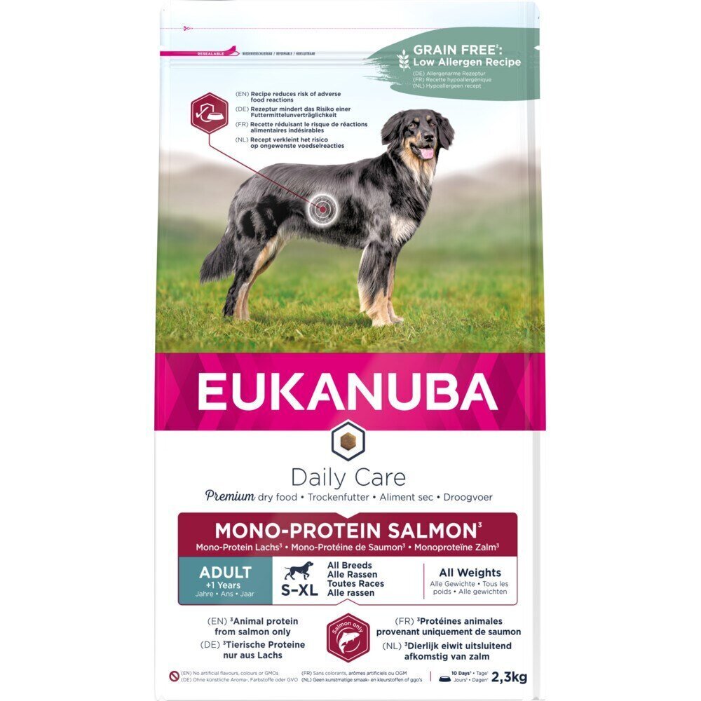 Eukanuba Daily Care Adult Monoprotein täiskasvanud koertele lõhega, 2.3 kg hind ja info | Koerte kuivtoit ja krõbinad | hansapost.ee