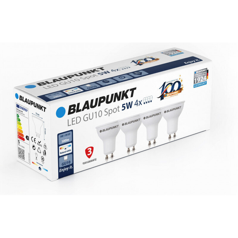 Blaupunkt LED pirnid GU10 5W 4tk, naturaalne valge hind ja info | Lambipirnid ja LED-pirnid | hansapost.ee