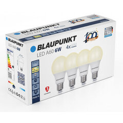 Blaupunkt LED лампа E27 A60 6W 2700K, 4 шт цена и информация | Лампочки | hansapost.ee