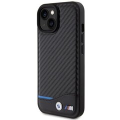 BMW BMHCP15S22NBCK iPhone 15 6.1" czarny|black Leather Carbon цена и информация | Чехлы для телефонов | hansapost.ee