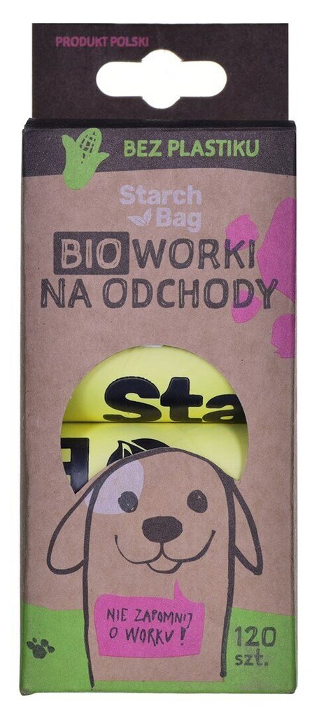 Väljaheitekotid lemmikloomadele StarchBag, 8 x 15 tk. цена и информация | Hooldus/grooming | hansapost.ee