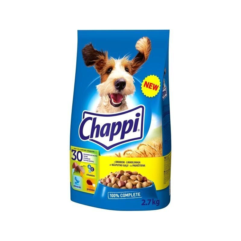 Chappi täiskasvanud koertele kodulinnulihaga, 3x2,7 g цена и информация | Koerte kuivtoit ja krõbinad | hansapost.ee