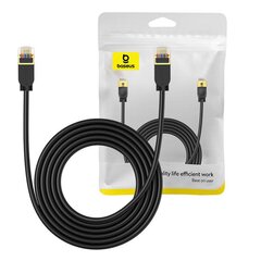 Braided network cable cat.7 Baseus Ethernet RJ45, 10Gbps, 3m (black) цена и информация | Кабели и провода | hansapost.ee