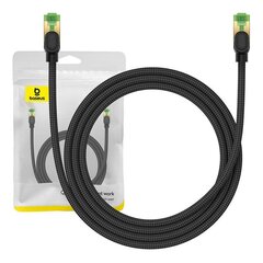 Network cable cat.8 Baseus Ethernet RJ45, 40Gbps, 1,5m (black) цена и информация | Кабели и провода | hansapost.ee