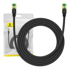 Braided network cable cat.8 Baseus Ethernet RJ45, 40Gbps, 2m (black) цена и информация | Кабели и провода | hansapost.ee