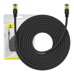 Braided network cable cat.8 Baseus Ethernet RJ45, 40Gbps, 15m (black) цена и информация | Кабели и провода | hansapost.ee