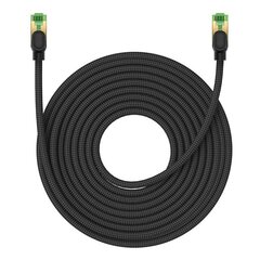 Braided network cable cat.8 Baseus Ethernet RJ45, 40Gbps, 15m (black) цена и информация | Кабели и провода | hansapost.ee