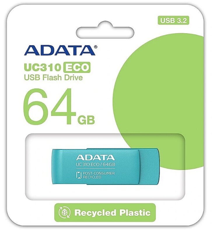 Adata UC310 Eco 64GB USB 3.2 цена и информация | Mälupulgad | hansapost.ee