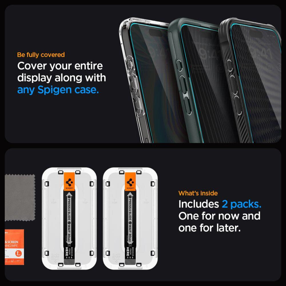 Spigen Glas.TR EZ Fit Privacy hind ja info | Ekraani kaitseklaasid ja kaitsekiled | hansapost.ee