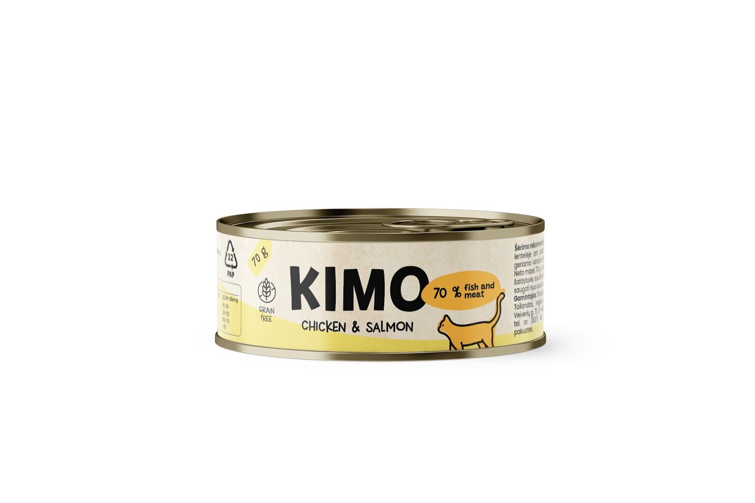 Kimo kassidele koos kana ja lõhega, 70x24 tk. hind ja info | Kassikonservid | hansapost.ee