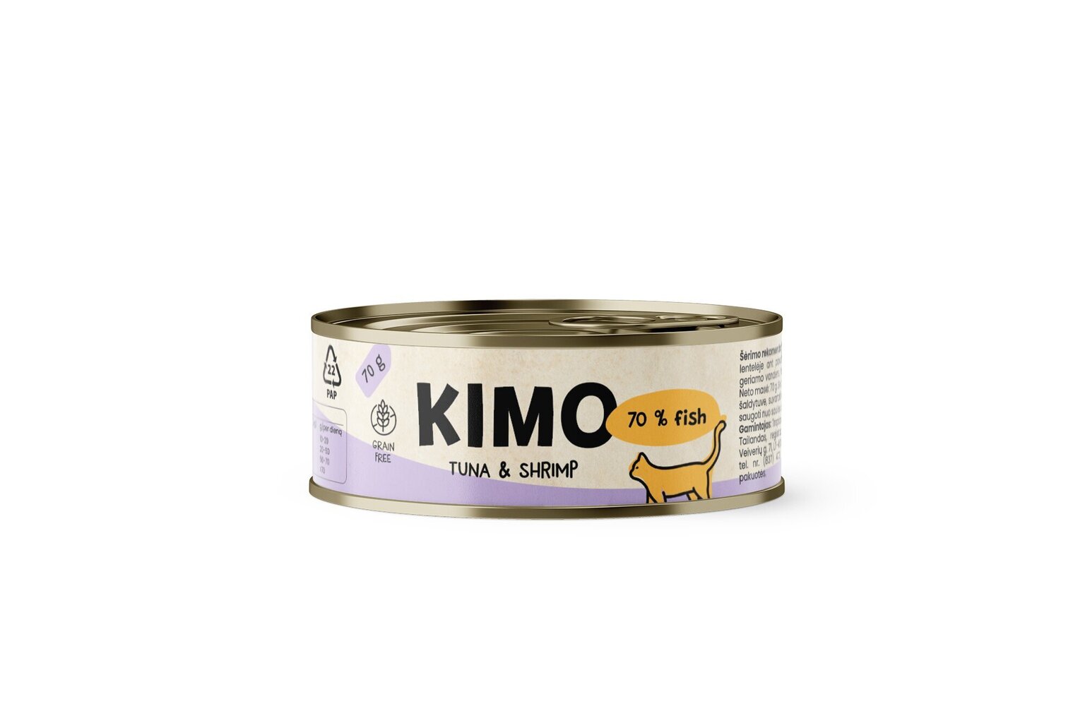 Kimo kassidele koos tuunikala ja krevettidega, 70x24 tk. hind ja info | Kassikonservid | hansapost.ee