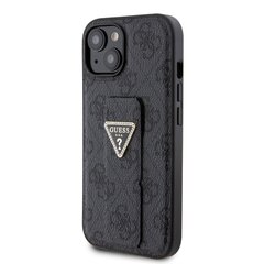 Guess PU Grip Stand 4G Strass Triangle Metal Logo Case for iPhone 15 Black цена и информация | Чехлы для телефонов | hansapost.ee