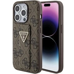 Guess GUHCP15XPGS4TDW iPhone 15 Pro Max 6.7" brązowy|brown hardcase Grip Stand 4G Triangle Strass цена и информация | Чехлы для телефонов | hansapost.ee