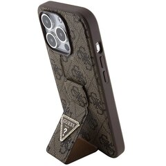 Guess GUHCP15XPGS4TDW iPhone 15 Pro Max 6.7" brązowy|brown hardcase Grip Stand 4G Triangle Strass цена и информация | Чехлы для телефонов | hansapost.ee