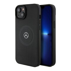 Mercedes MEHMP15S23RMMK iPhone 15 6.1" czarny|black hardcase Crossed Lines Pattern Leather MagSafe цена и информация | Чехлы для телефонов | hansapost.ee