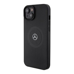 Mercedes MEHMP15S23RMMK iPhone 15 6.1" czarny|black hardcase Crossed Lines Pattern Leather MagSafe цена и информация | Чехлы для телефонов | hansapost.ee